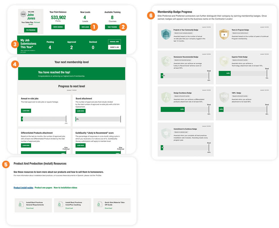 dashboard showing gamification and engagement opportunities